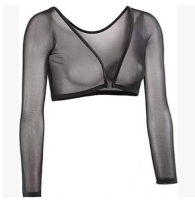 Mesh Cardigan With Open Navel