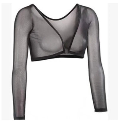 Mesh Cardigan With Open Navel