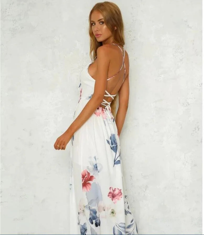 Printed Chiffon Dress with Ruffle