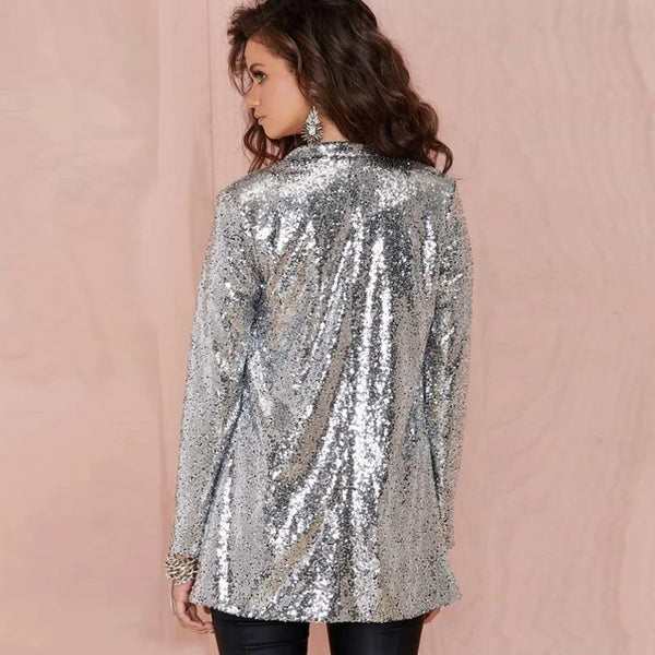 Solid Color Sequin Jacket