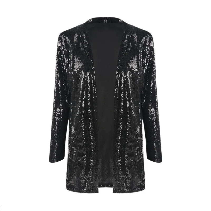 Solid Color Sequin Jacket