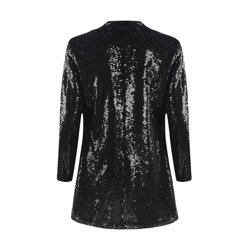 Solid Color Sequin Jacket