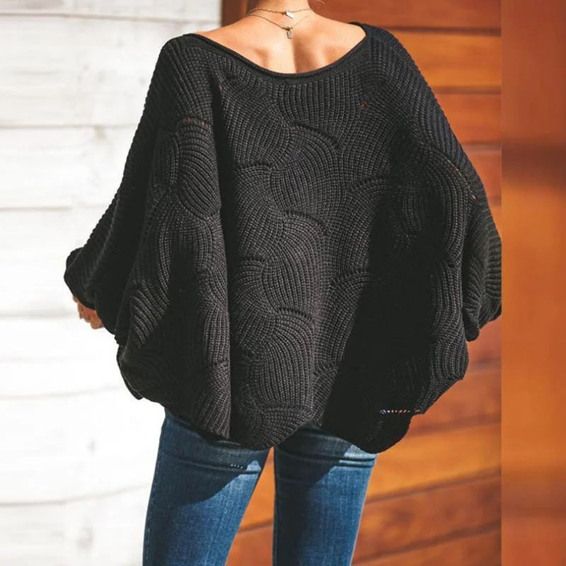 Loose Oversize Sweater With Flower