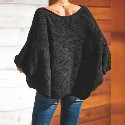 Loose Oversize Sweater With Flower