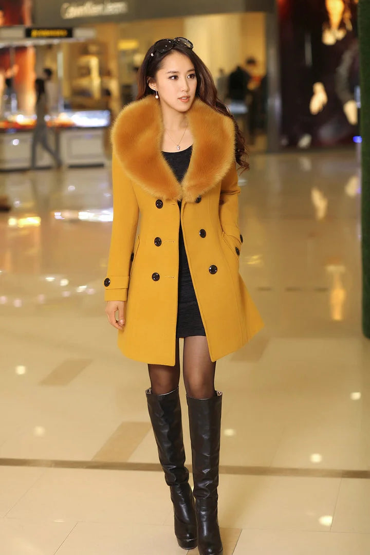 Double Button Wool Coat