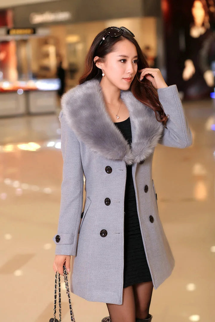 Woolen Women’s Coat Double Breasted