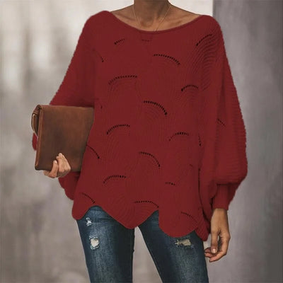 Large Size Sweater Women Hollow Hook Flower Loose