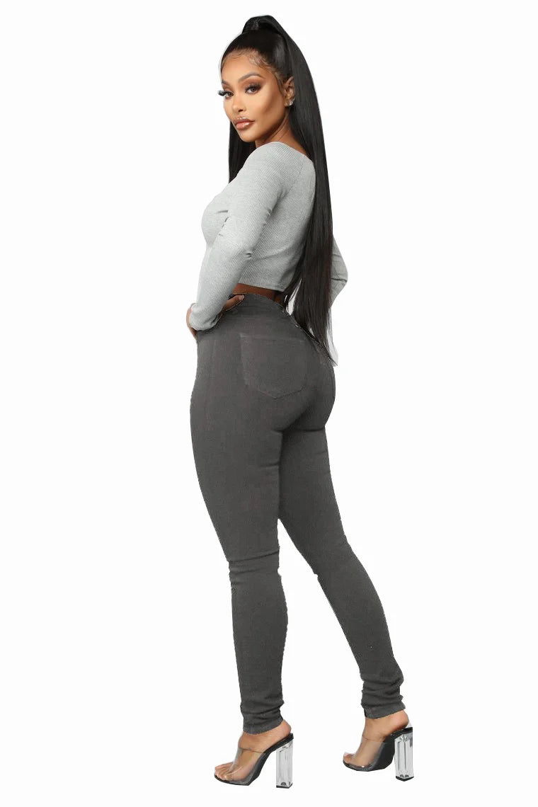 Black Skinny Jeans High Waist Elastic