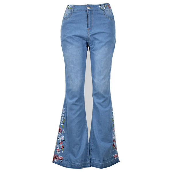 Flared and Embroidered Jeans