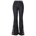Jeans Embroidered Washed Flared Jeans