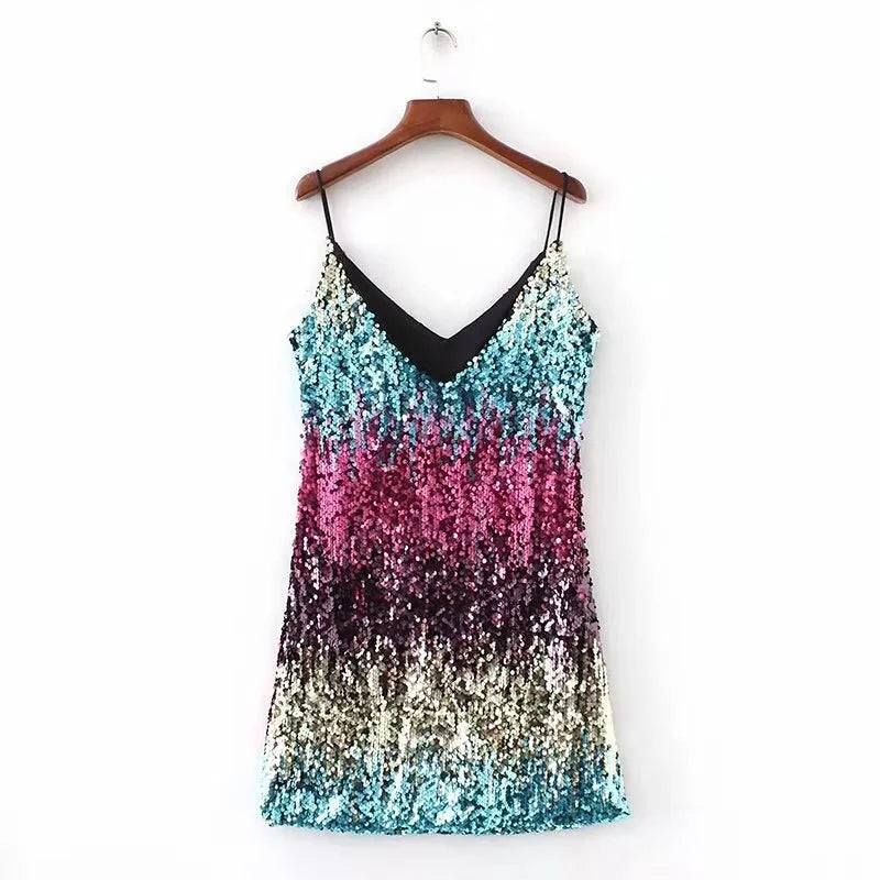 Sequin V Neckline Skirt