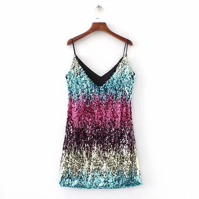 Sequin V Neckline Skirt