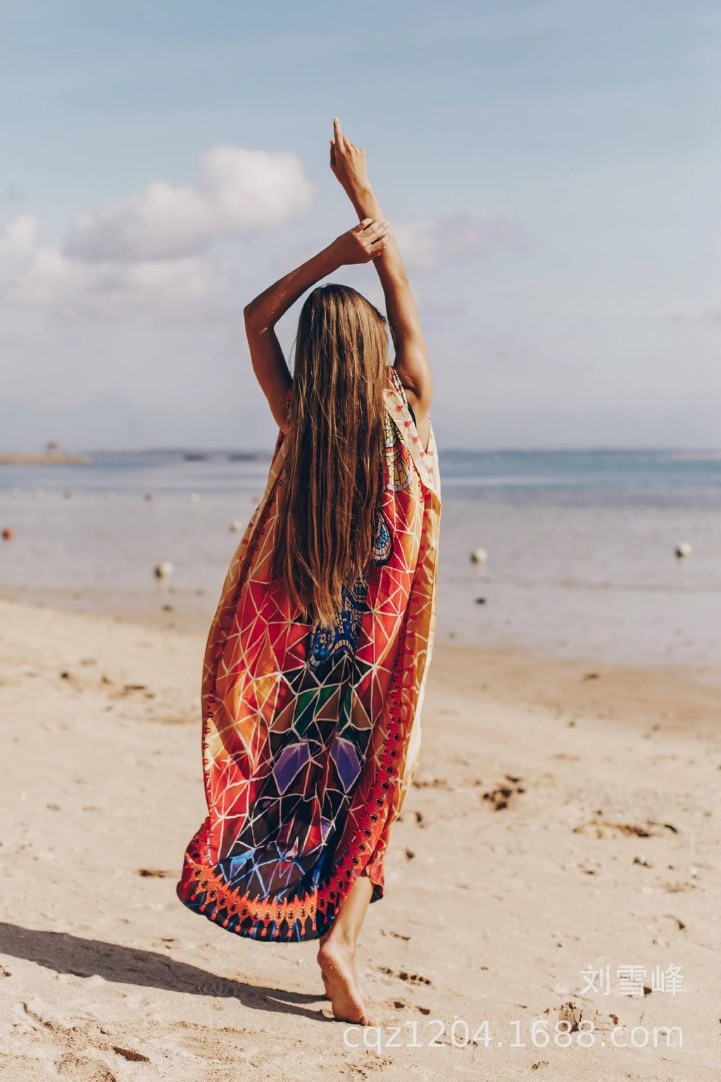 Beach Robe Quick-Drying Fabric Printed Sun Blocking