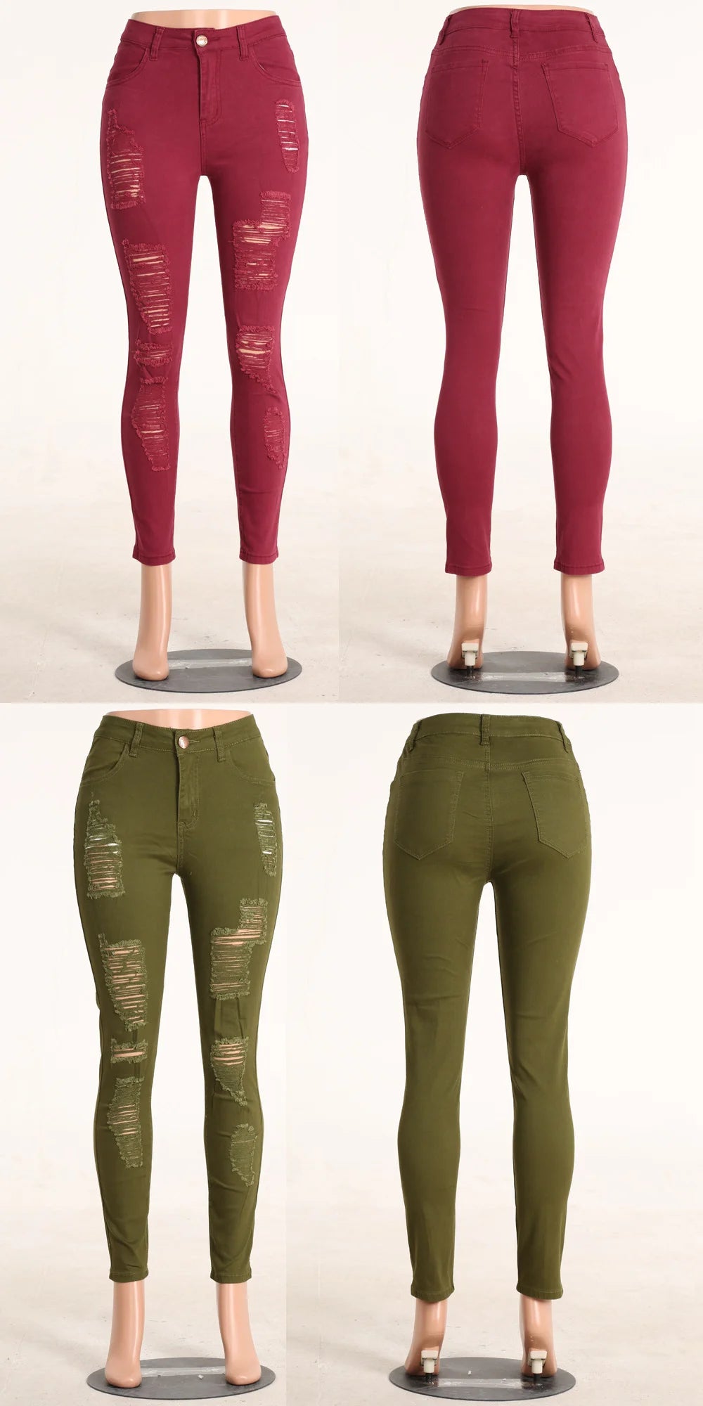 Ripped Jeans Knee Length Small Leg