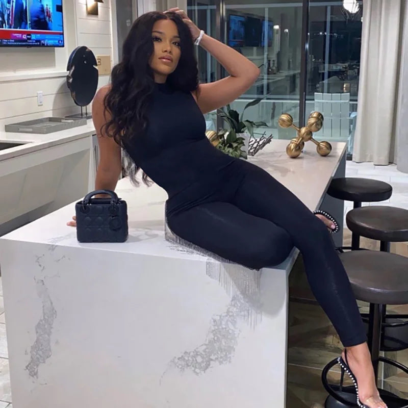 Slim High Waisted Sports Jumpsuit