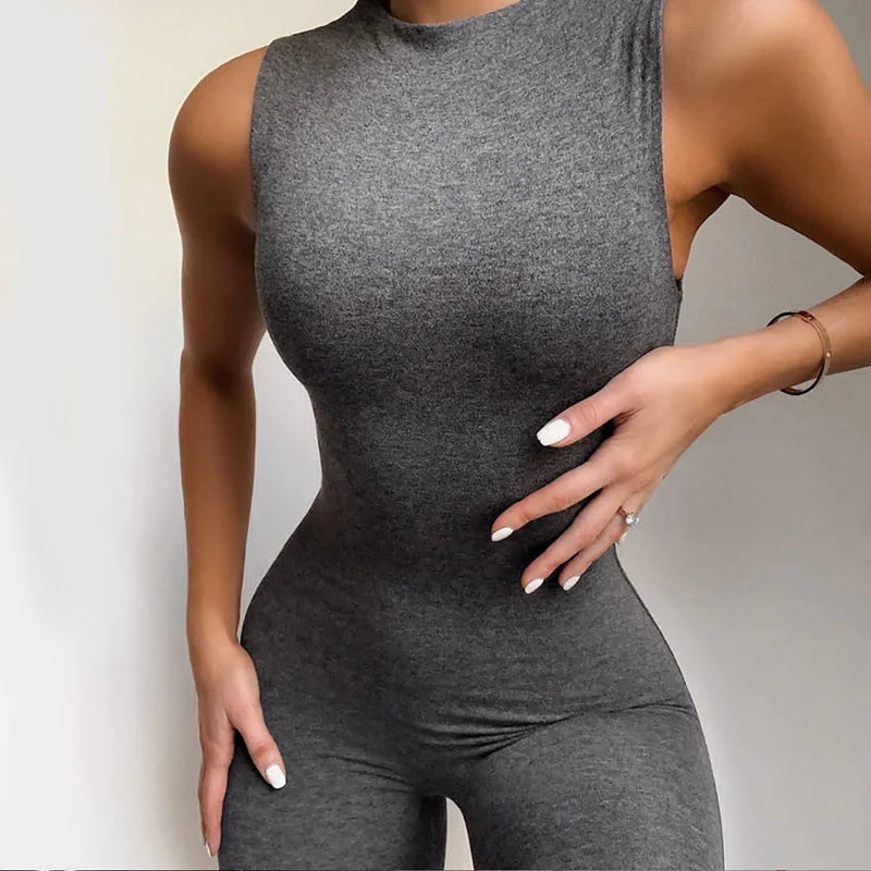 Slim High Waisted Sports Jumpsuit
