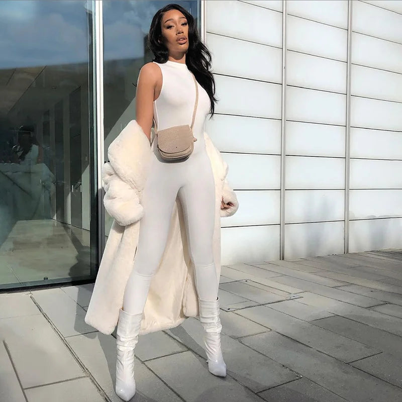 Slim High Waisted Sports Jumpsuit