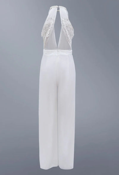V Halterneck Jumpsuit Casual Trousers