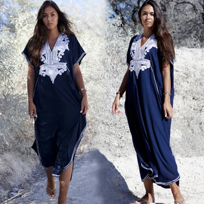 Loose Embroidered Beach Robe Various Colors