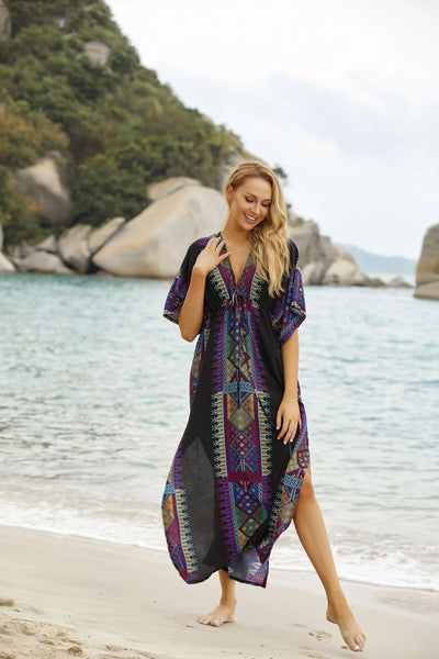 Loose Beach Dress With Colors
