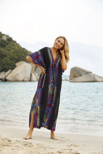 Loose Beach Dress With Colors