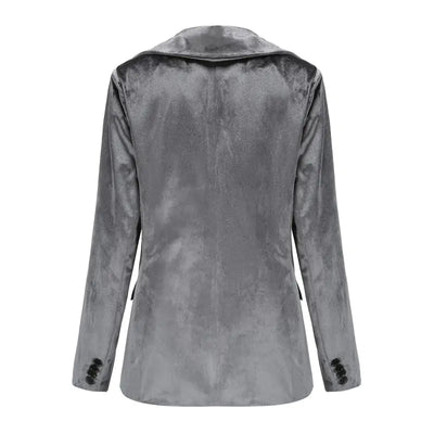 Pure color velvet coat