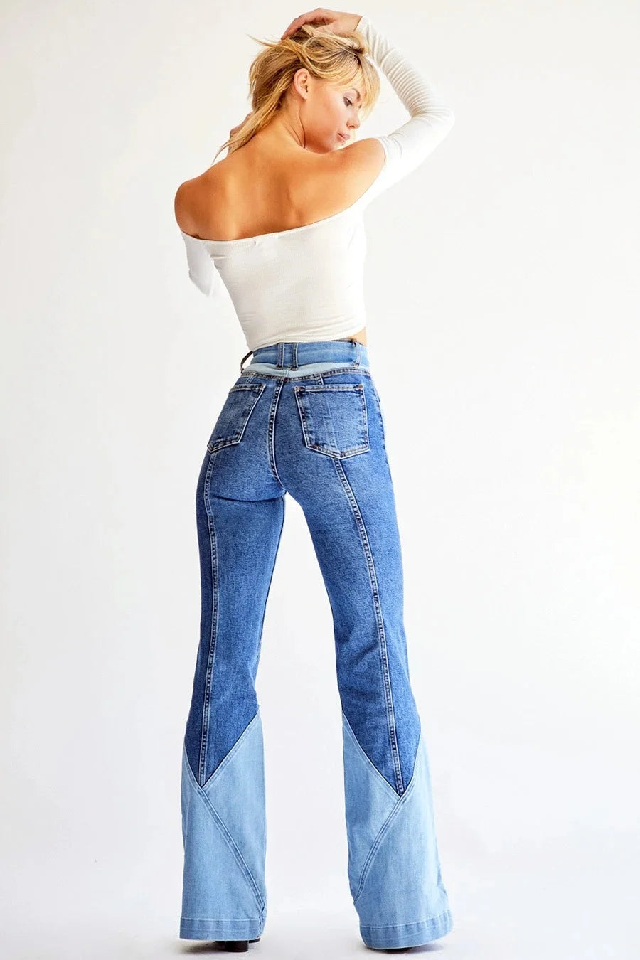 Jeans Two-Tone Flared