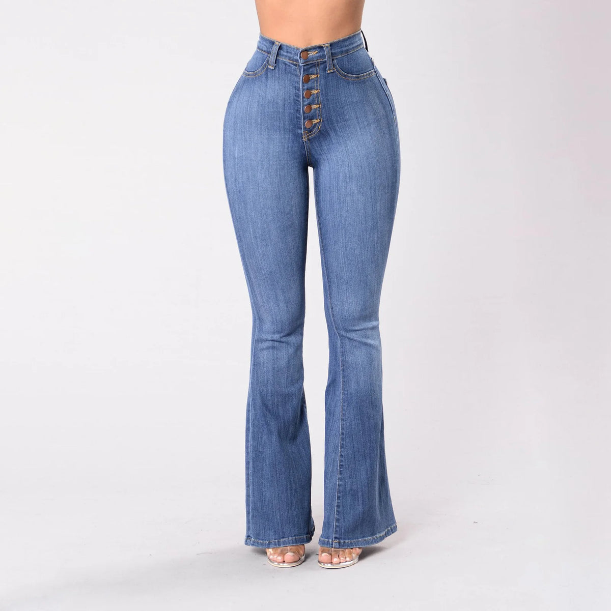Slims High Rise Hip Bartledge Denim Bell Bottoms