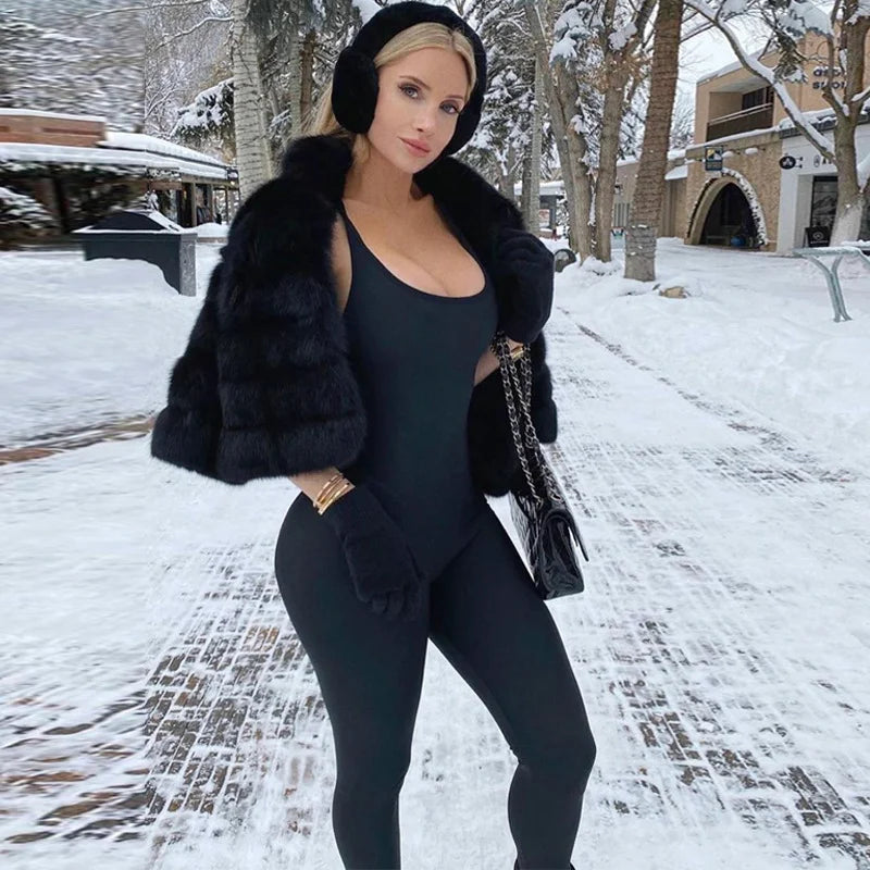 Solid Color Exercise Jumpsuit For Women