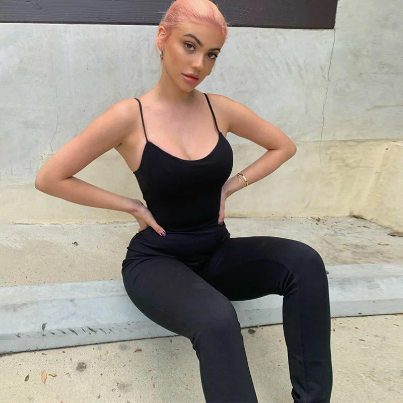 Solid Color Exercise Jumpsuit For Women