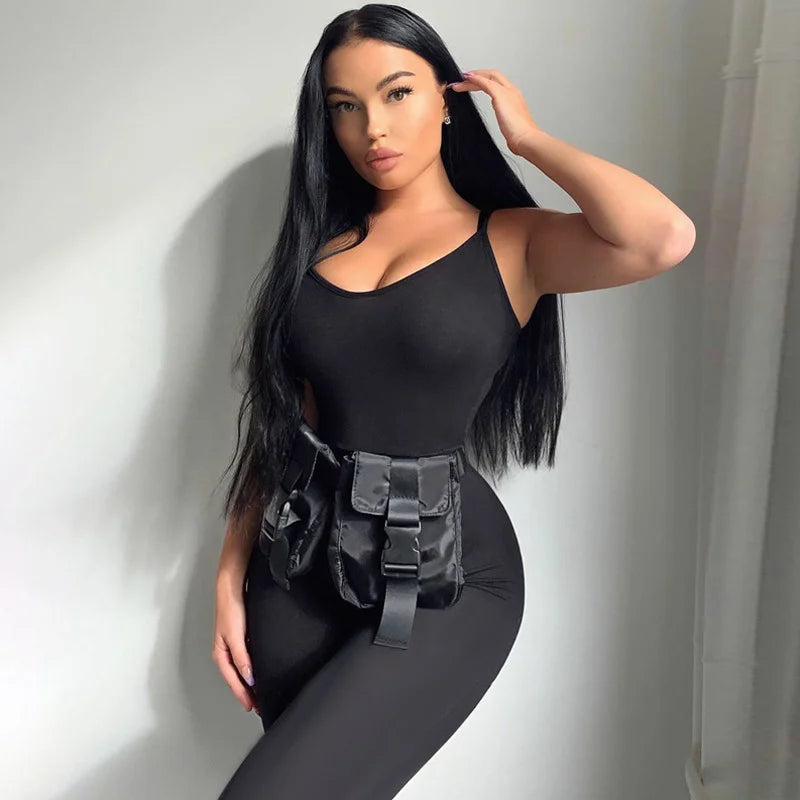 Solid Color Exercise Jumpsuit For Women