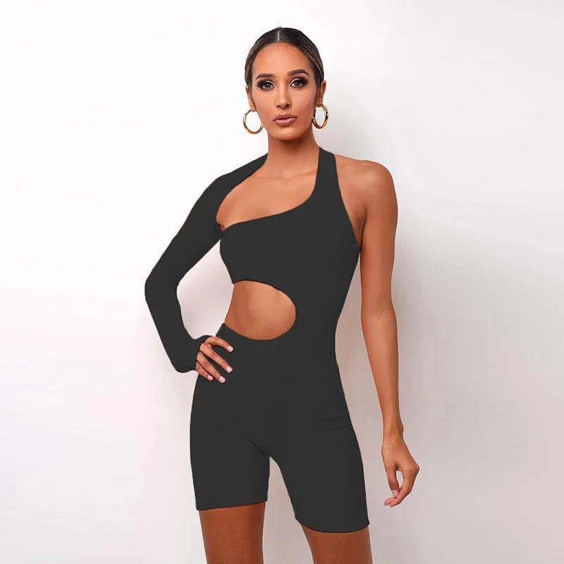 Long Sleeve Sexy Hollow Out Sports Jumpsuit