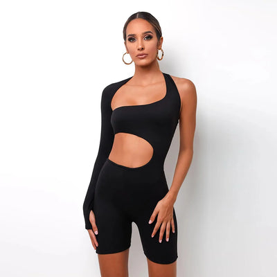 Long Sleeve Sexy Hollow Out Sports Jumpsuit