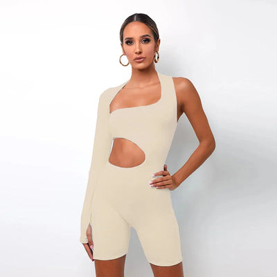 Long Sleeve Sexy Hollow Out Sports Jumpsuit