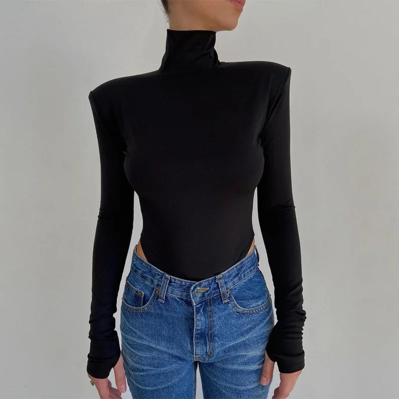 Sexy Backless Long Sleeved High Neck Jumpsuit