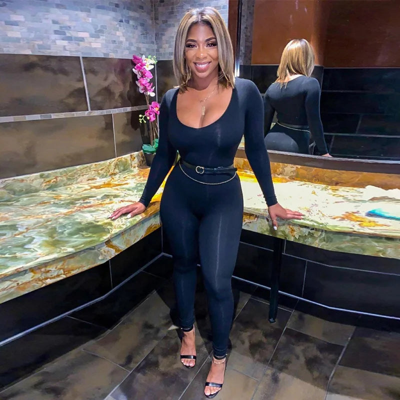 Long Sleeve Slim Butt Lift All In One Pants