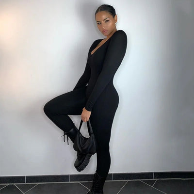 Long Sleeve Slim Butt Lift All In One Pants