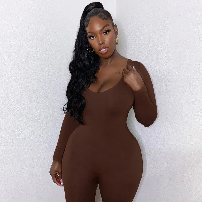 Long Sleeve Slim Butt Lift All In One Pants