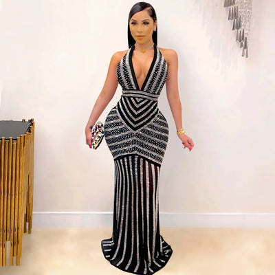 Diamond Perspective Long Dress