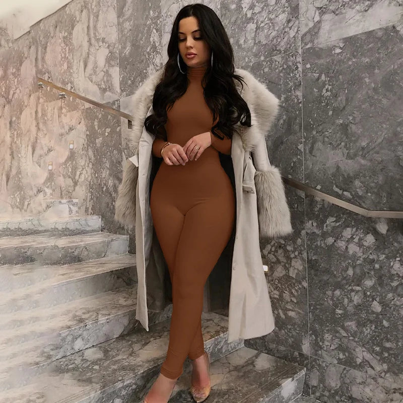 Solid Color Tight Fitting Sports And Fitness Jumpsuit