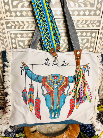 Bali Treasures Denim bag Aqua Toro