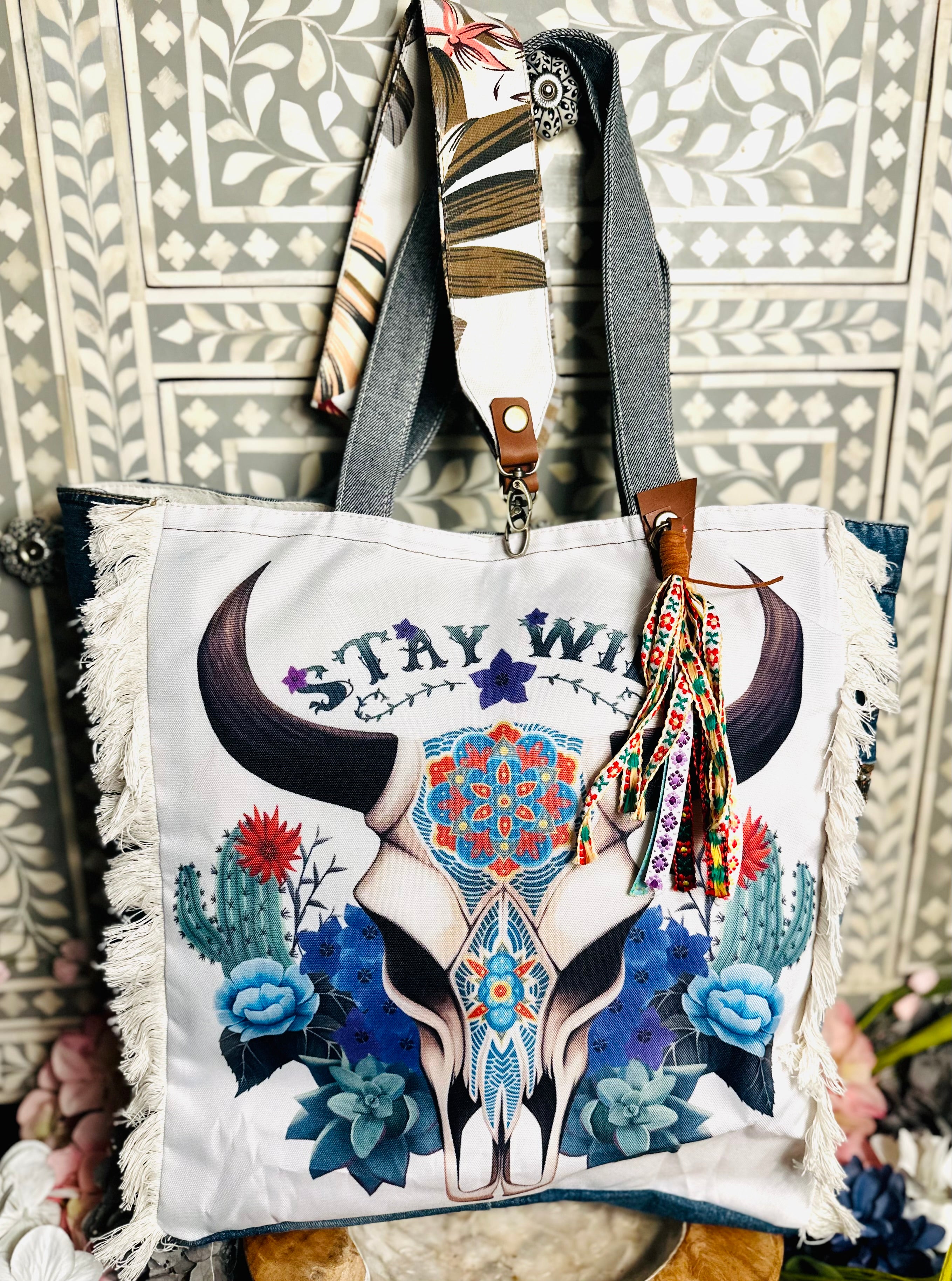 Stay Wild Bali Treasures Denim Bag