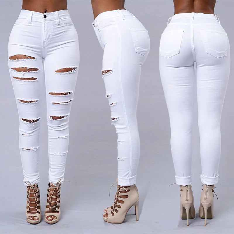 Ripped Jeans Women’s Shank Pants