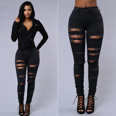 Ripped Jeans Women’s Shank Pants