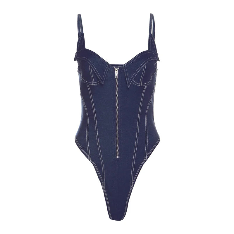 Street Fashion Sexy Suspenders Slim Fit Onesy Women