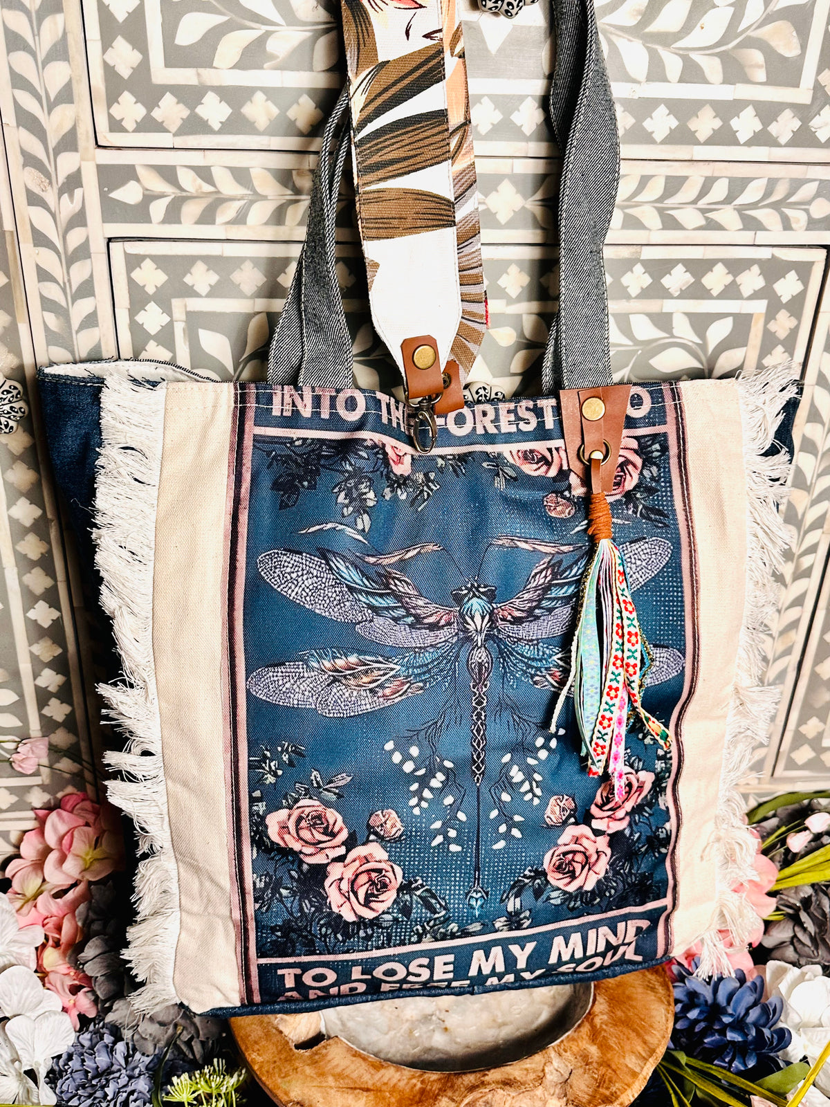 Bali treasures denim bag mariposa