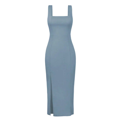 Suspenders Slit Elegant French Style Dress
