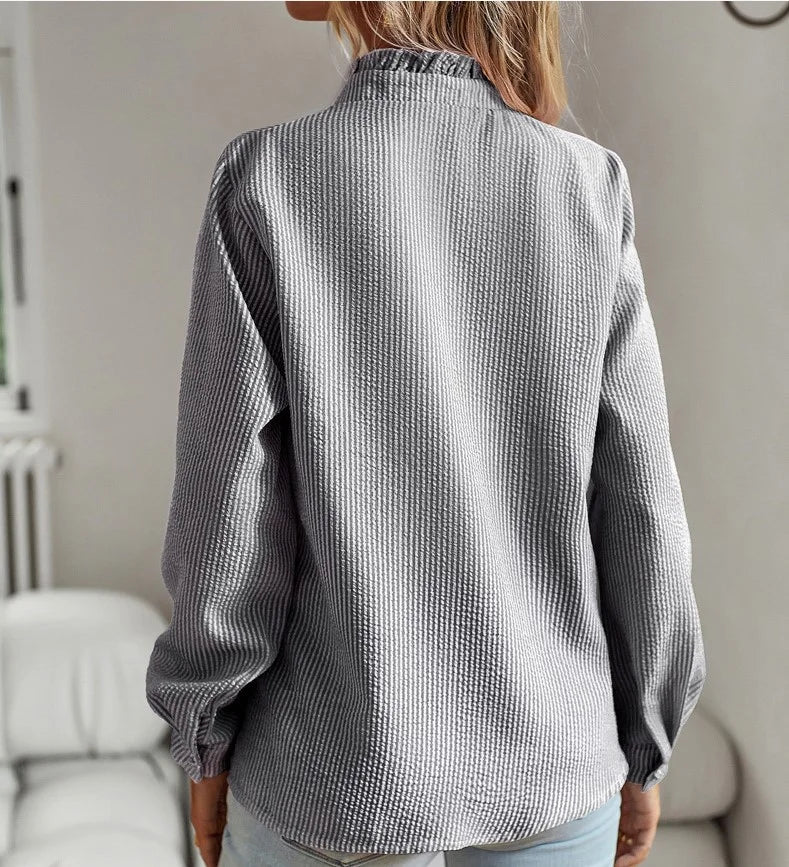 Long Sleeve Shirt With Ruffles