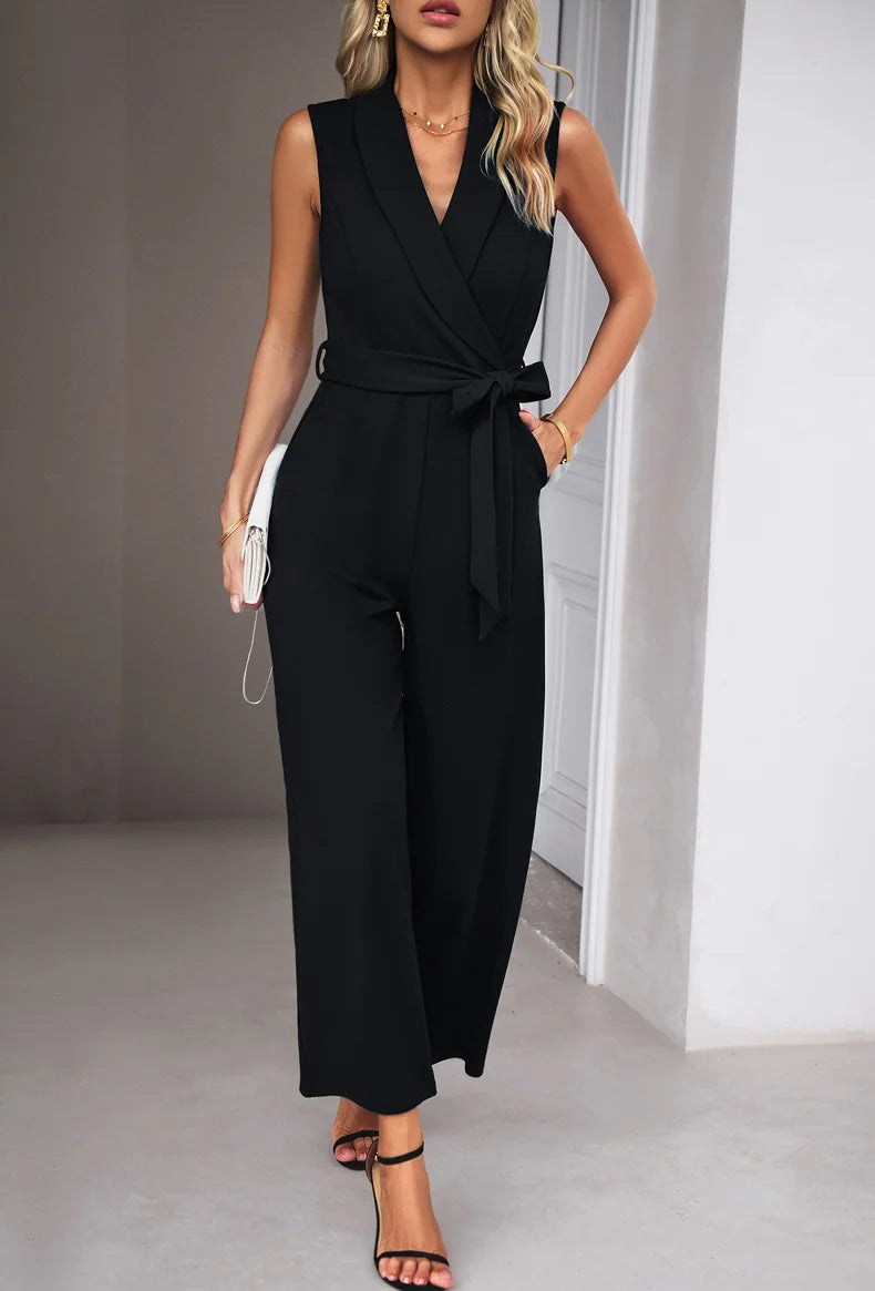 Sleeveless Jumpsuit With Elegant Casual Pants