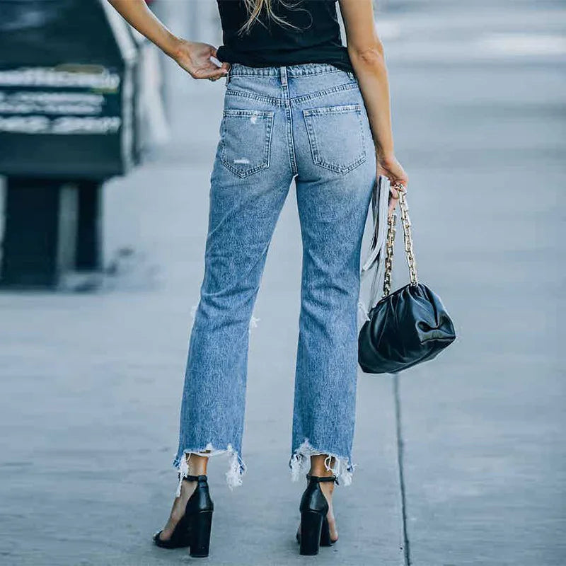 Spring New Ripped Ladies Jeans